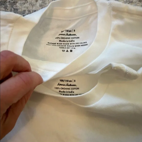 Hanna Andersson Organic Cotton White Short Sleeve Undershirts (2) size 100/110 S - Picture 3 of 4